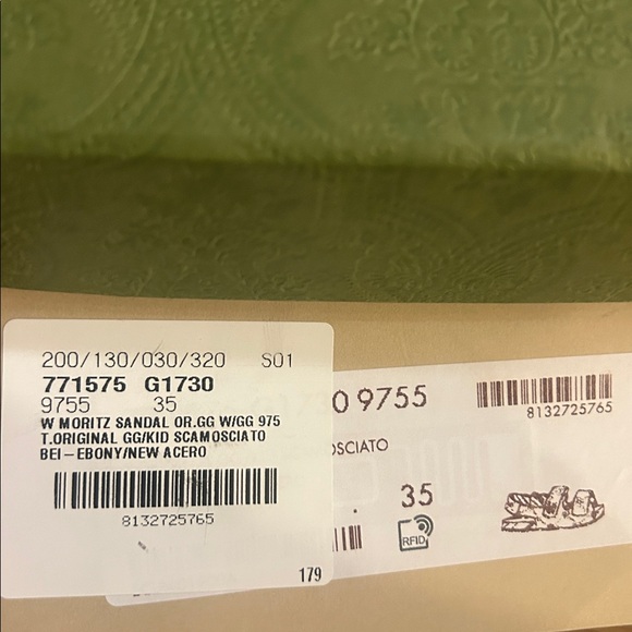 Gucci Double G Sandal Beige Ebony size 35 771575 G1730 9755 - Picture 9 of 11